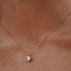 Atolea Gold Necklace with Crystal Pendant